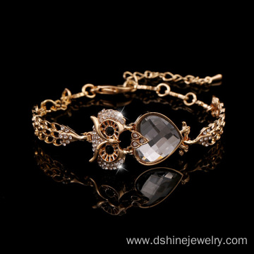 Animal Shaped Crystal Bracelet Owl Bridal Jewellery Bangle